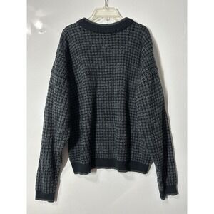 VTG Womens Street Closed Black Chunky Knit Crew Neck Pullover Sweater Size Large
